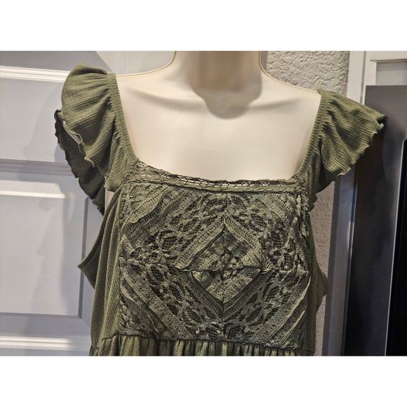 Torrid Textured Jersey Square Neck Flutter Sleeve Babydoll Size L (0X) - Picture 8 of 11